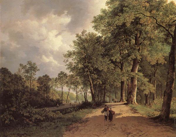 Barend Cornelis Koekkoek View of a Park France oil painting art
